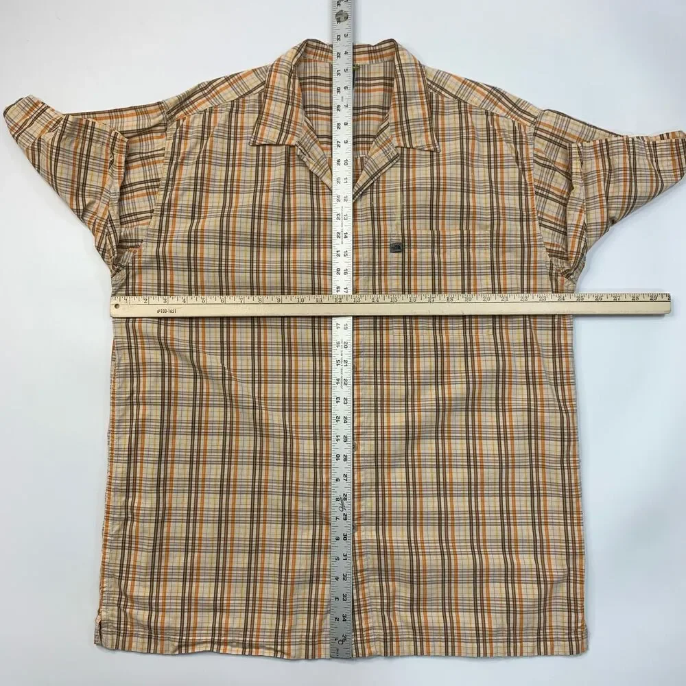 The North Face Shirt Mens‎ XL Extra Large Orange Brown A5 Series Plaid Button Up